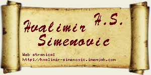 Hvalimir Simenović vizit kartica